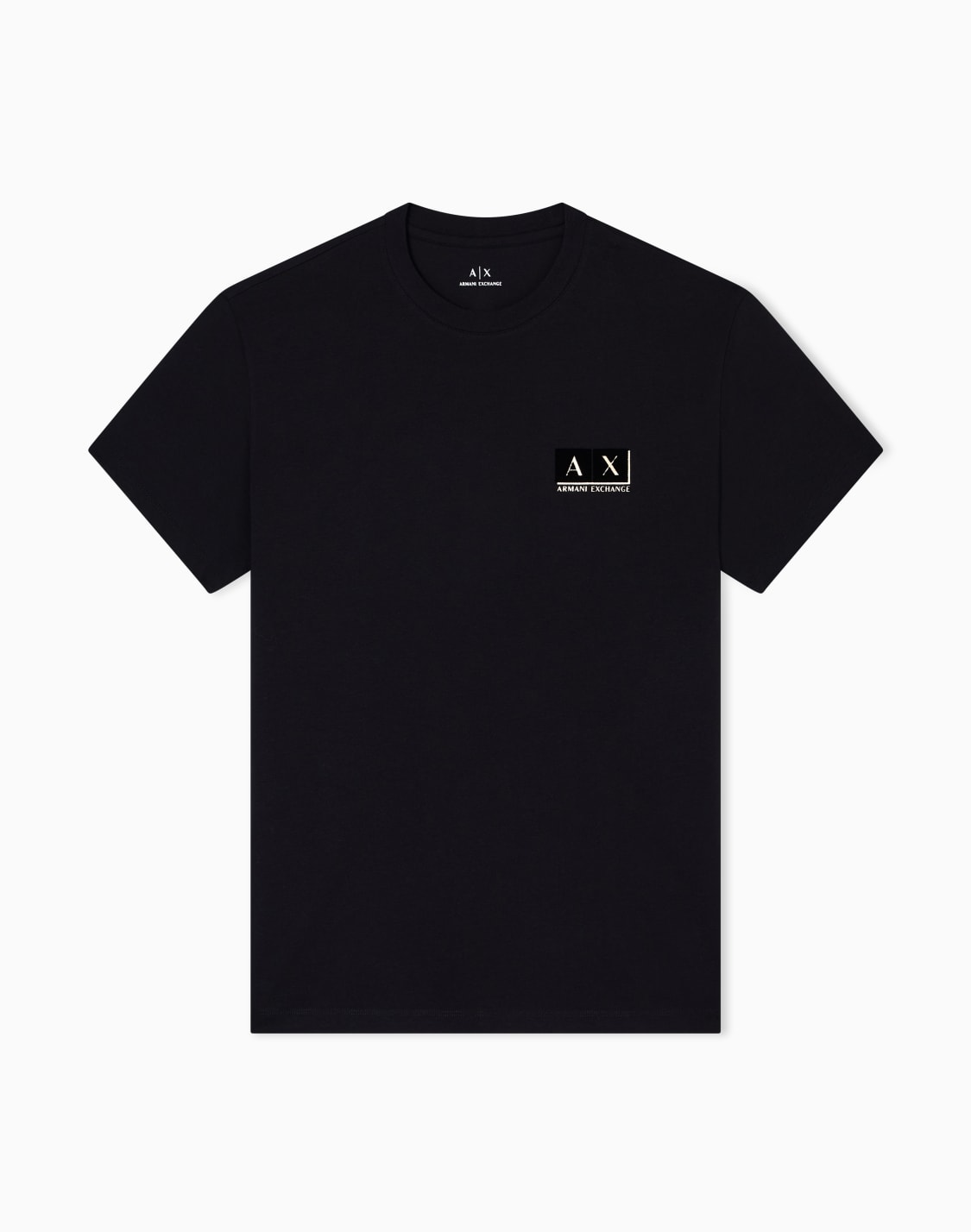 ゴルドロゴ-半袖クルネックtシャツ-ブラック--armani-exchange