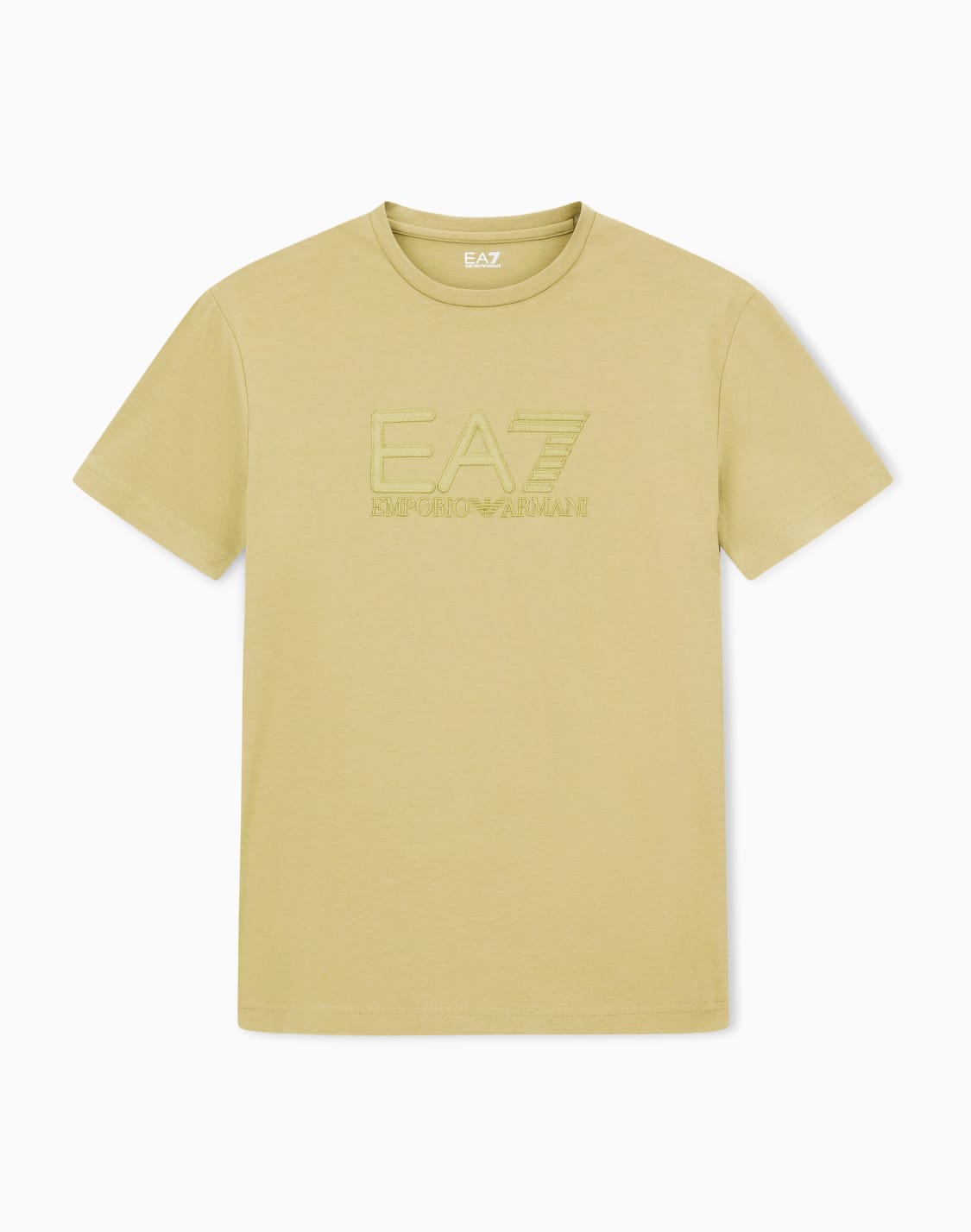 visibility-short-sleeved-t-shirt-in-cotton-stretch-jersey-green--ea7