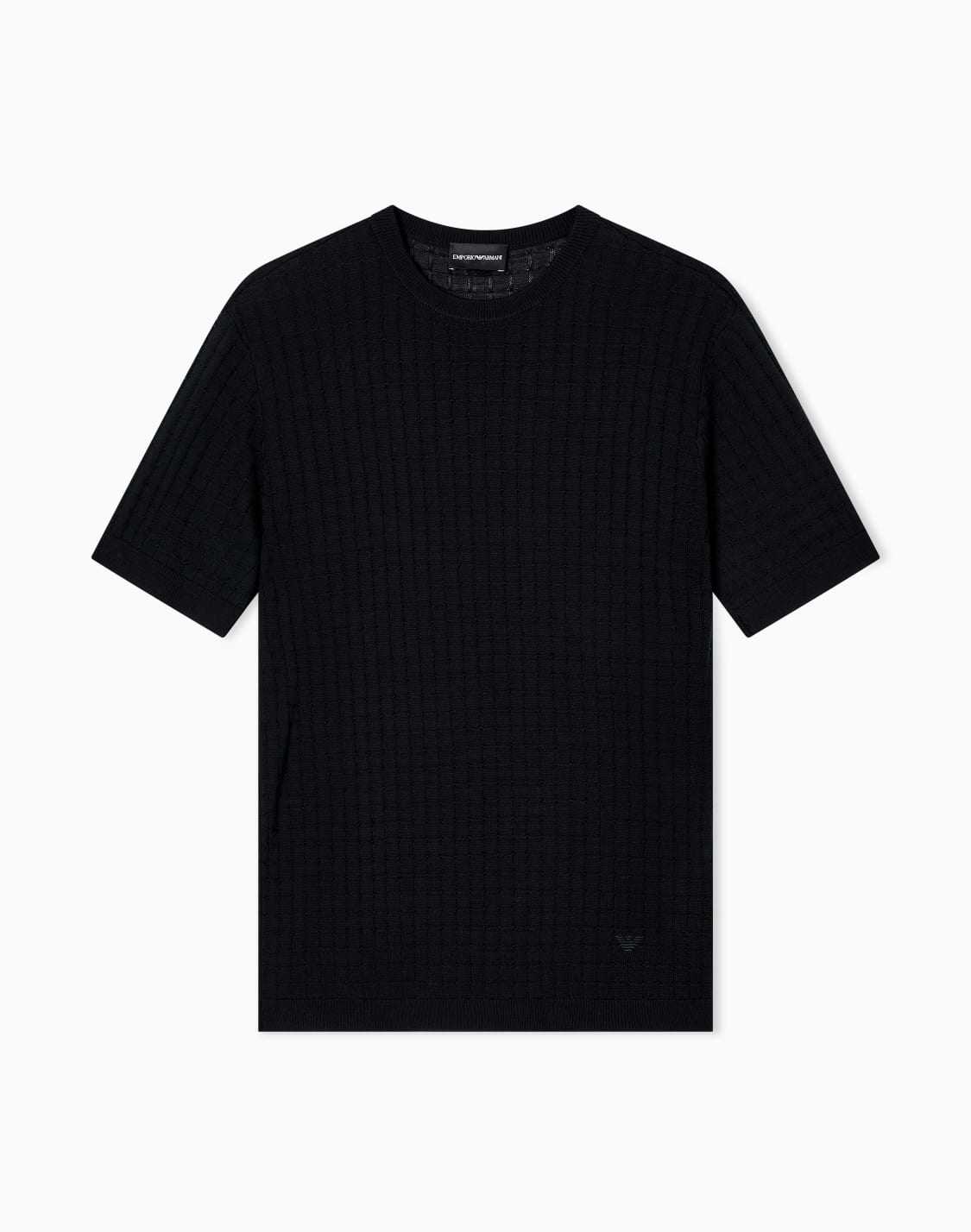 asv-セタ-リヨセル混紡-表編み裏編み-ブラック--emporio-armani