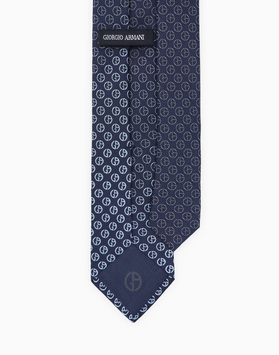 シルクネクタイ-ジャカド-グラデションモノグラム-ブル--giorgio-armani