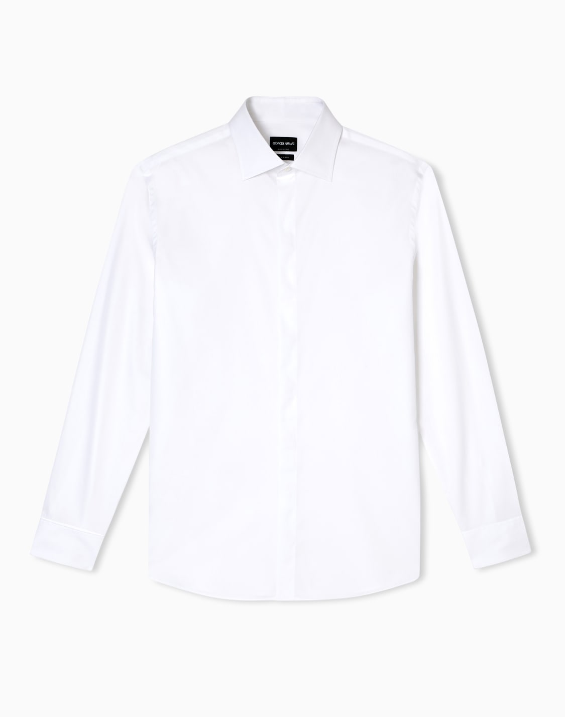 レギュラフィットシャツ-ラグジュアリコットン-ホワイト--giorgio-armani