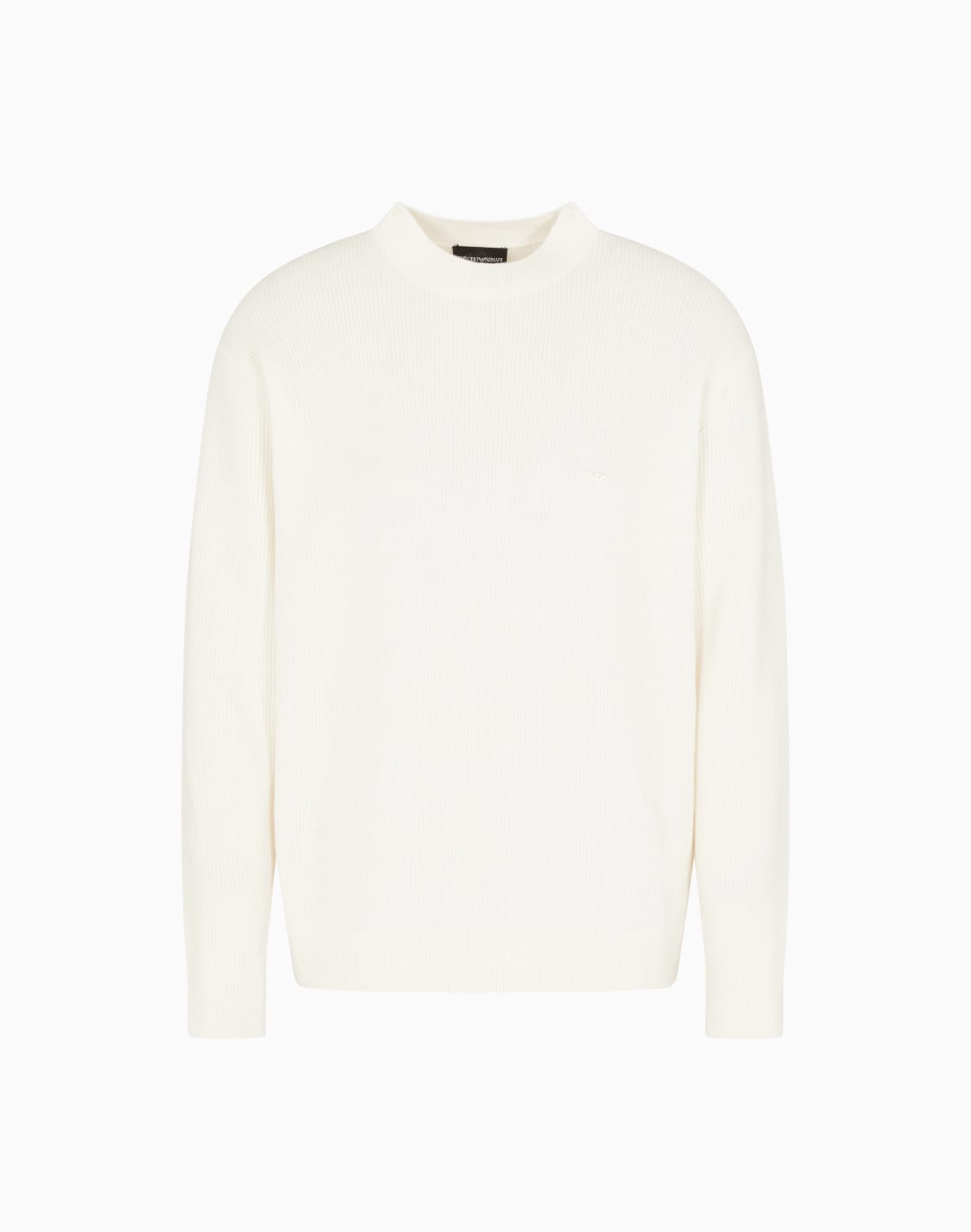 pullover-aus-schurwolle-mit-patentmuster-wei--emporio-armani