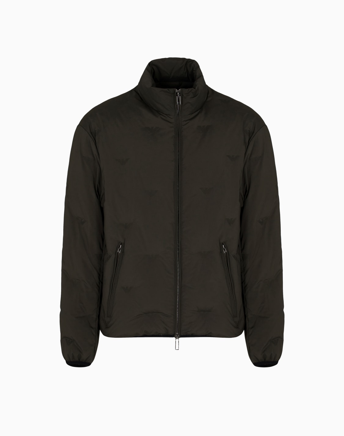 chaqueta-de-plumas-de-nailon-con-cremallera-completa-y-motivo-integral-de-microguilas-en-intarsia-verde--emporio-armani