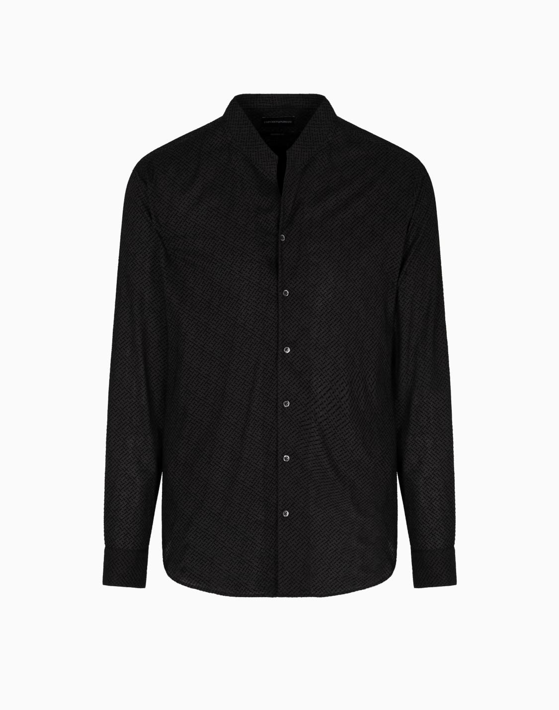 shirt-with-guru-collar-in-an-all-over-flocked-print-black--emporio-armani