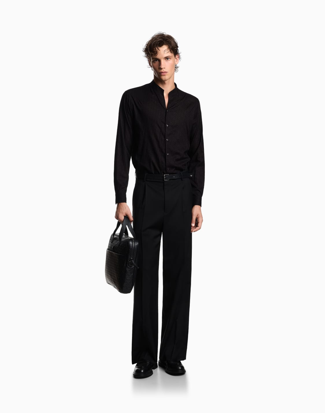 shirt-with-guru-collar-in-an-all-over-flocked-print-black--emporio-armani