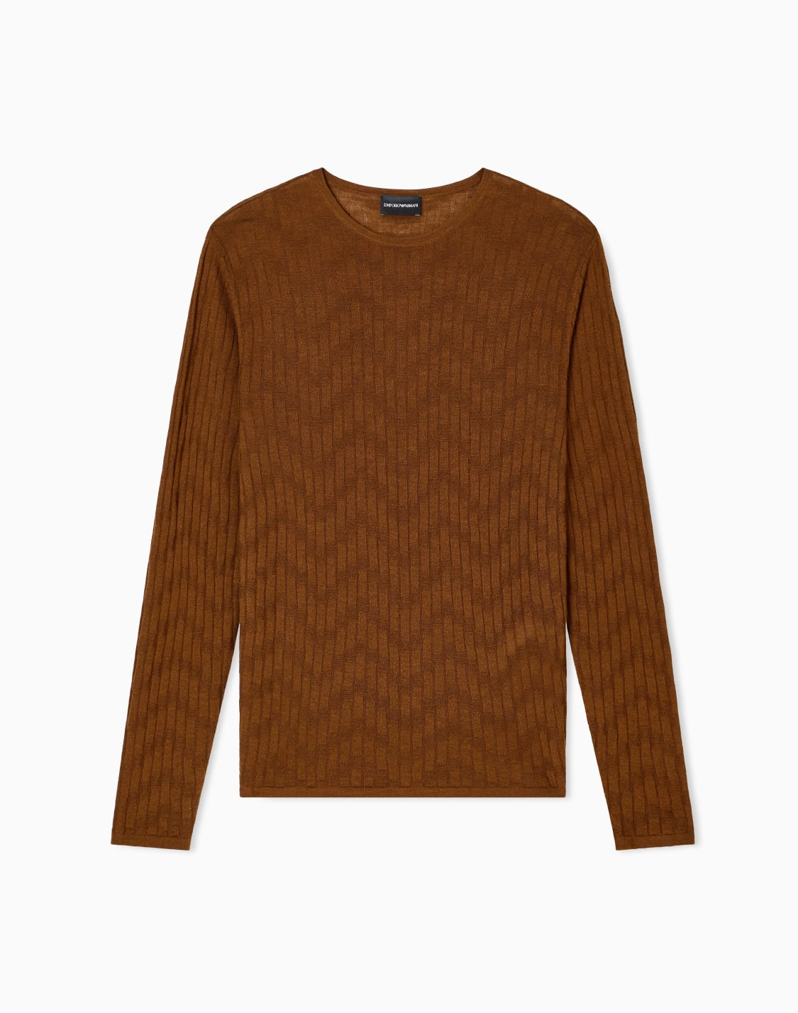 patterned-knit-wool-and-silk-blend-jumper-brown--emporio-armani