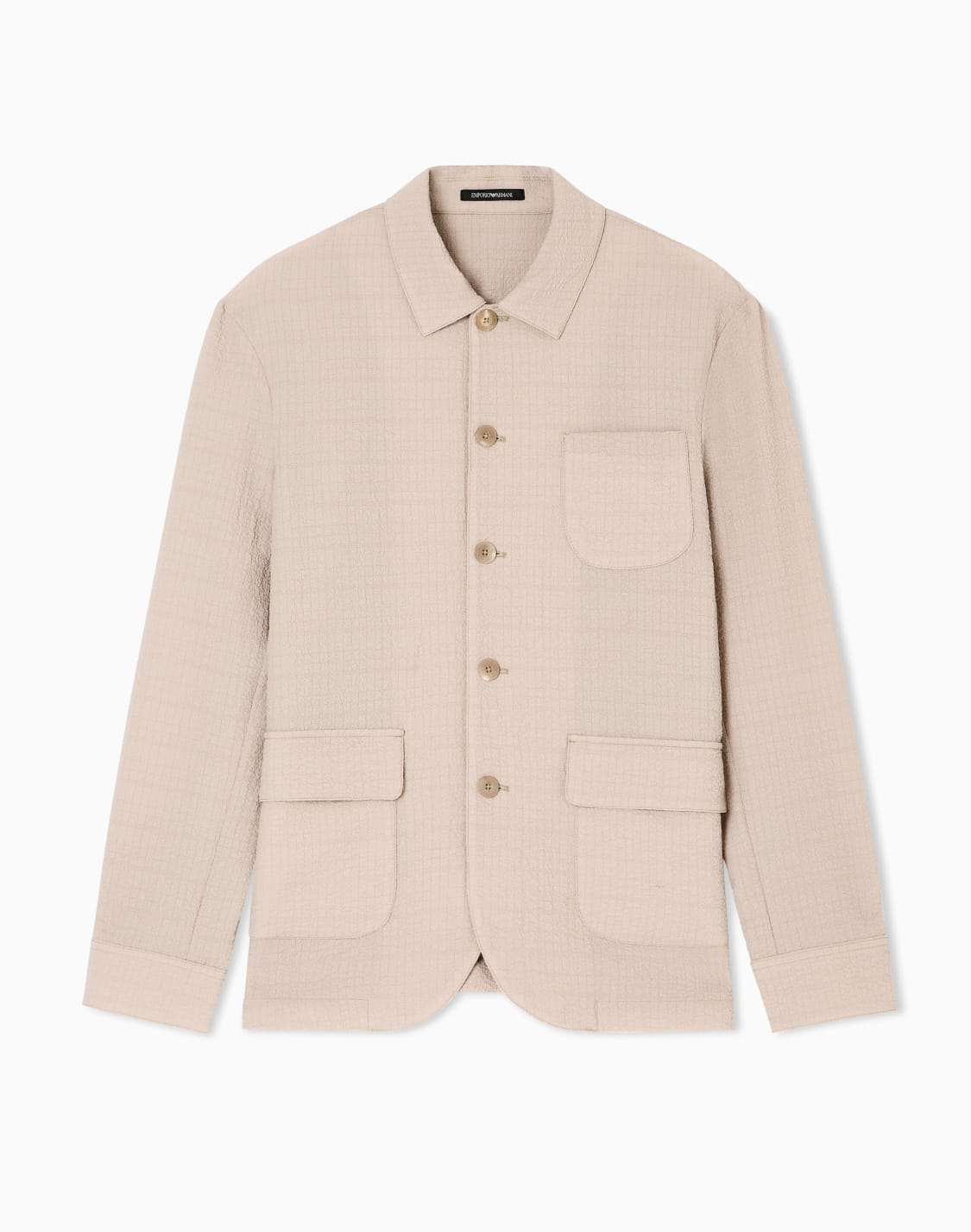 테크니컬-시어서커-패브릭-셔츠-재킷-브라운--emporio-armani