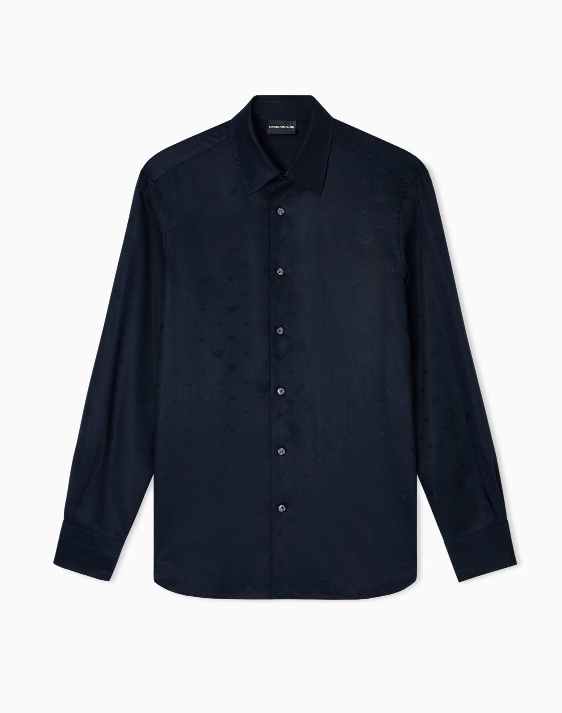 jacquard-lyocell-shirt-with-all-over-eagles-blue--emporio-armani