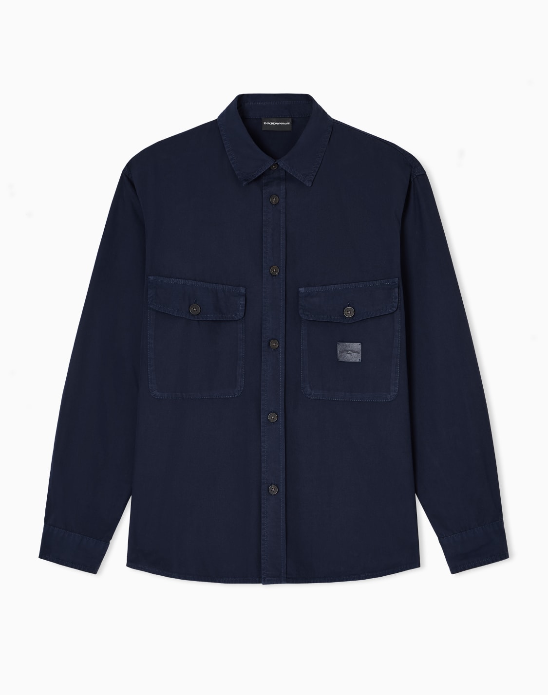 comfort-fit-shirt-with-washed-twill-pockets-navy-blue--emporio-armani