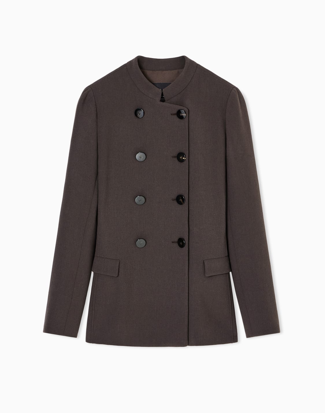 double-breasted-jacket-in-stretch-virgin-wool-brown--giorgio-armani