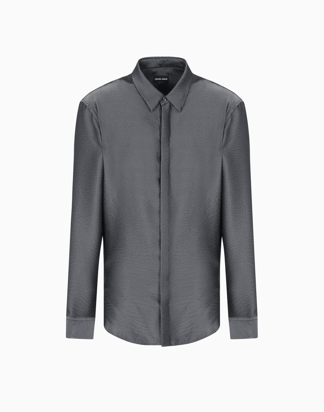 シャツ-シルクサテン-グレ--giorgio-armani
