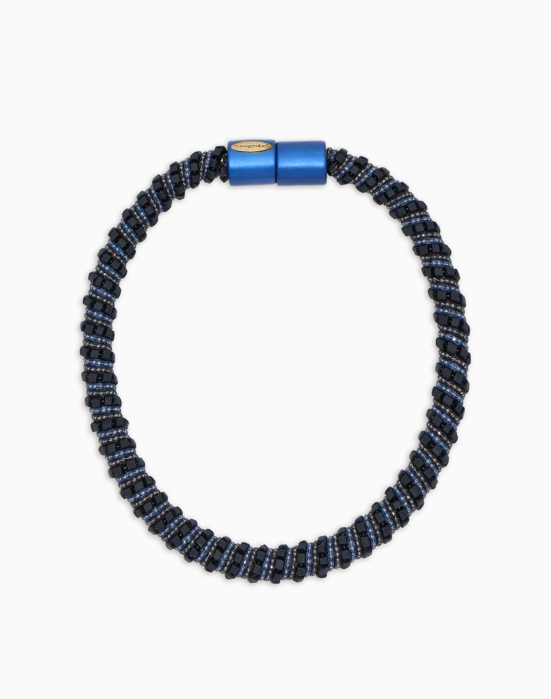 collana-girocollo-in-pelle-e-tessuto-blu--giorgio-armani