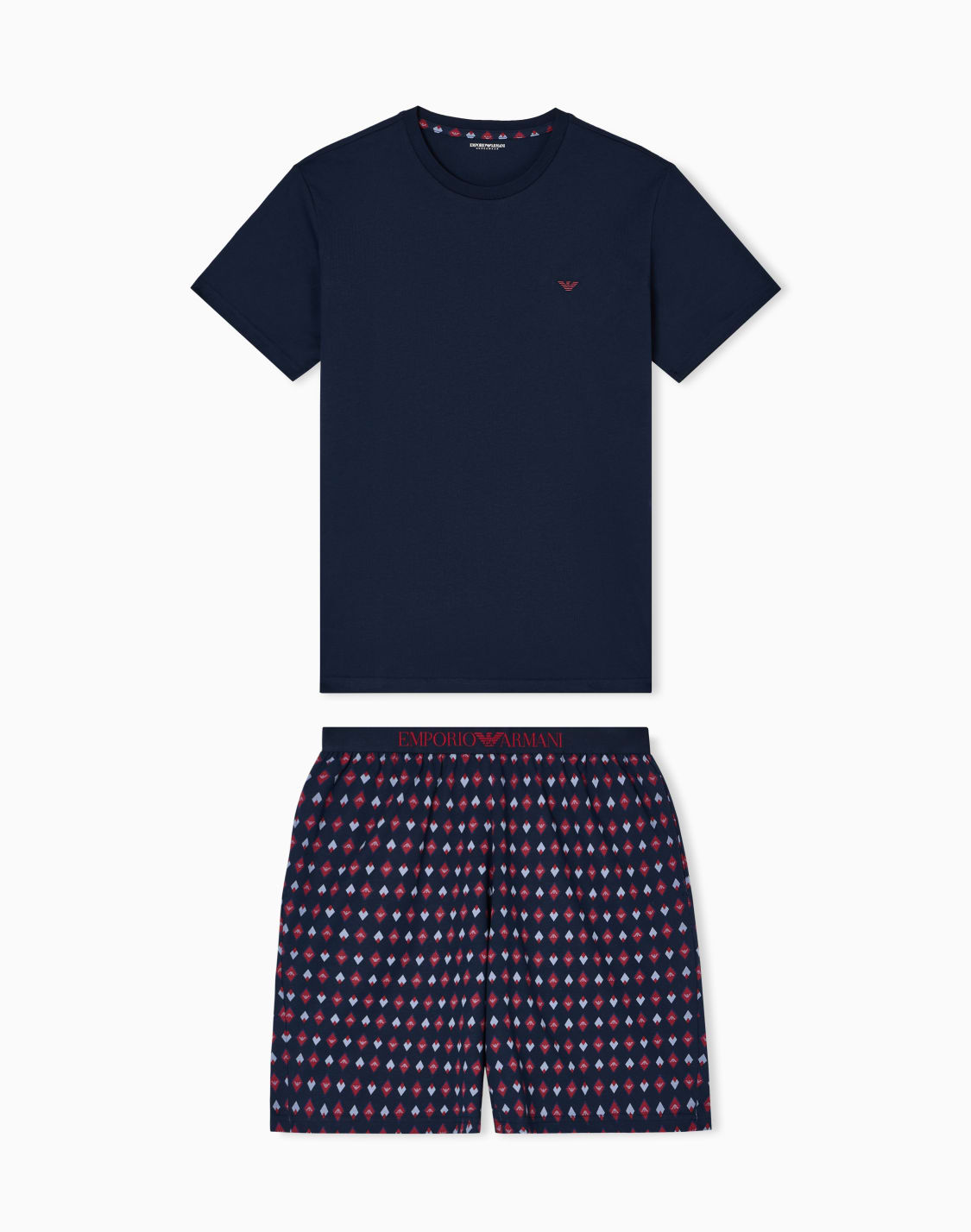 pigiama-con-bermuda-stampa-pattern-mix-blu--emporio-armani