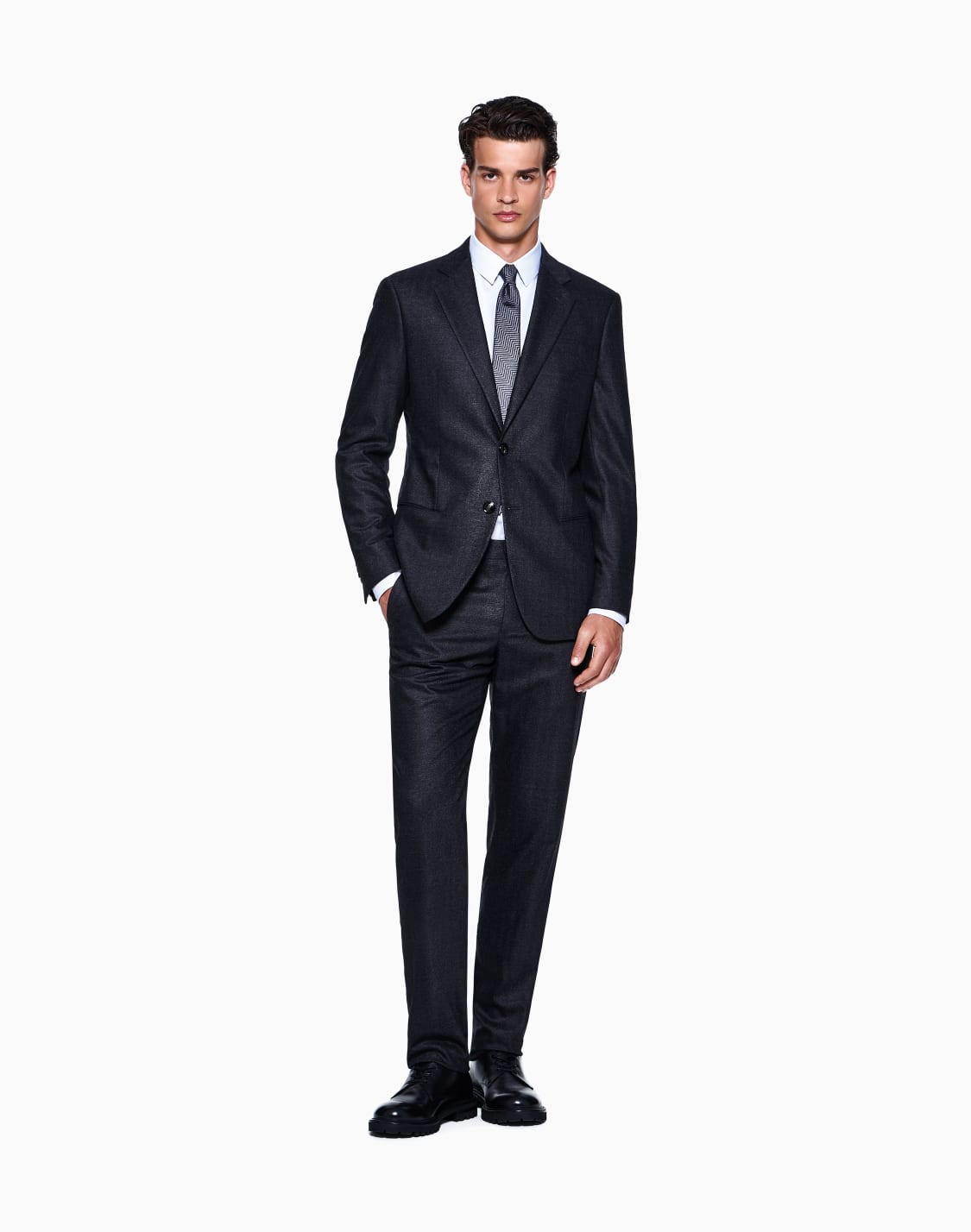 chemise-coupe-classique-en-coton-micro-armur--motif--giorgio-armani