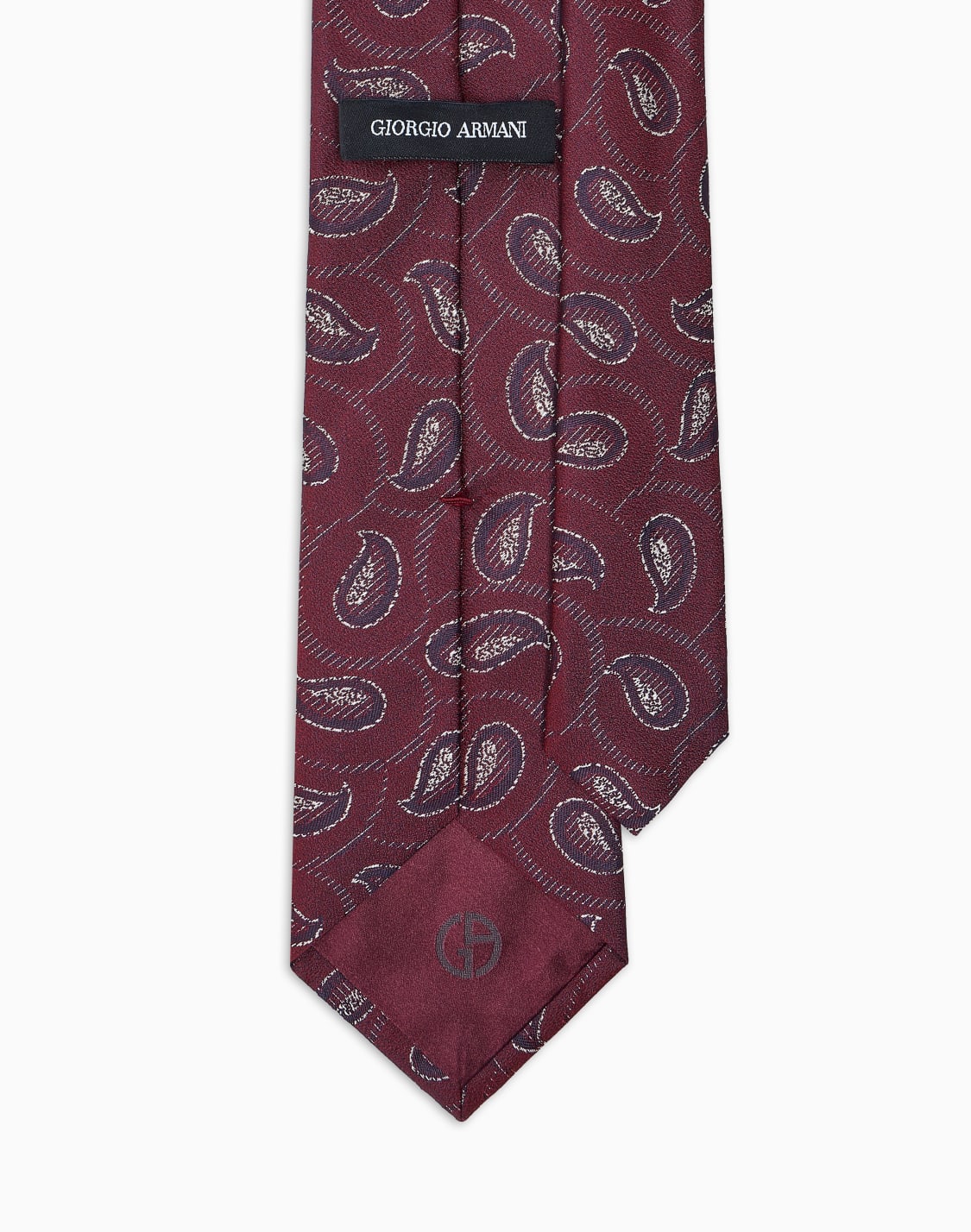シルクネクタイ-ペイズリジャカド-レッド--giorgio-armani