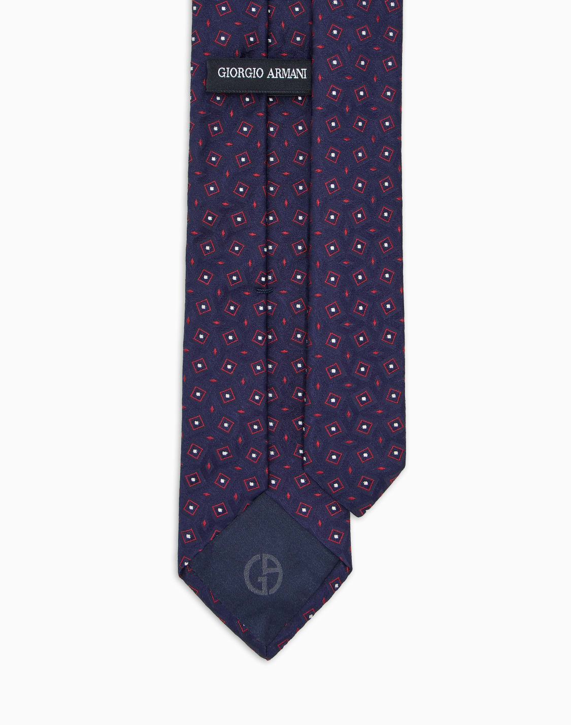 シルクネクタイ-ジャカド幾何学モチフ-ブル--giorgio-armani