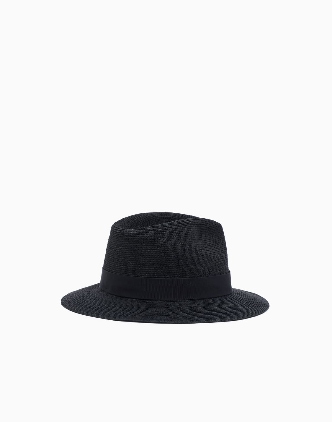 ハット-ヘンプコットン-ブラック--giorgio-armani