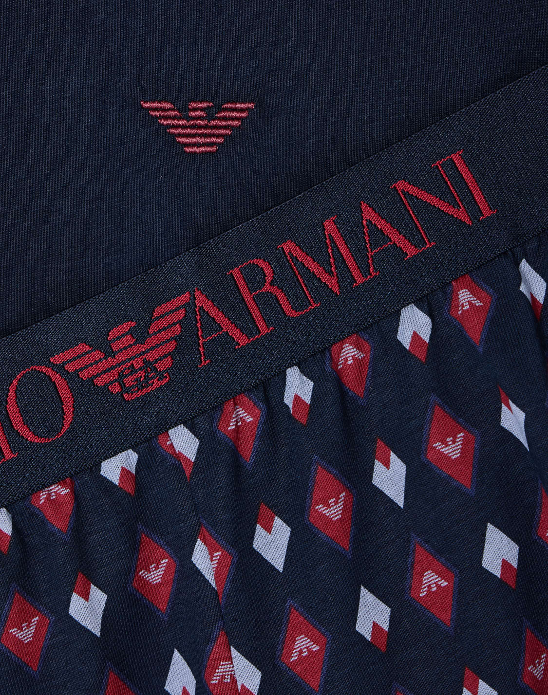 pigiama-con-bermuda-stampa-pattern-mix-blu--emporio-armani