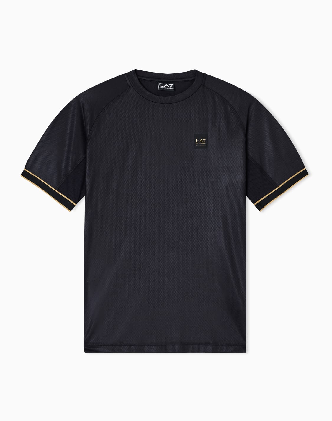 soccer-t-shirt-in-jacquard-jersey-black--ea7