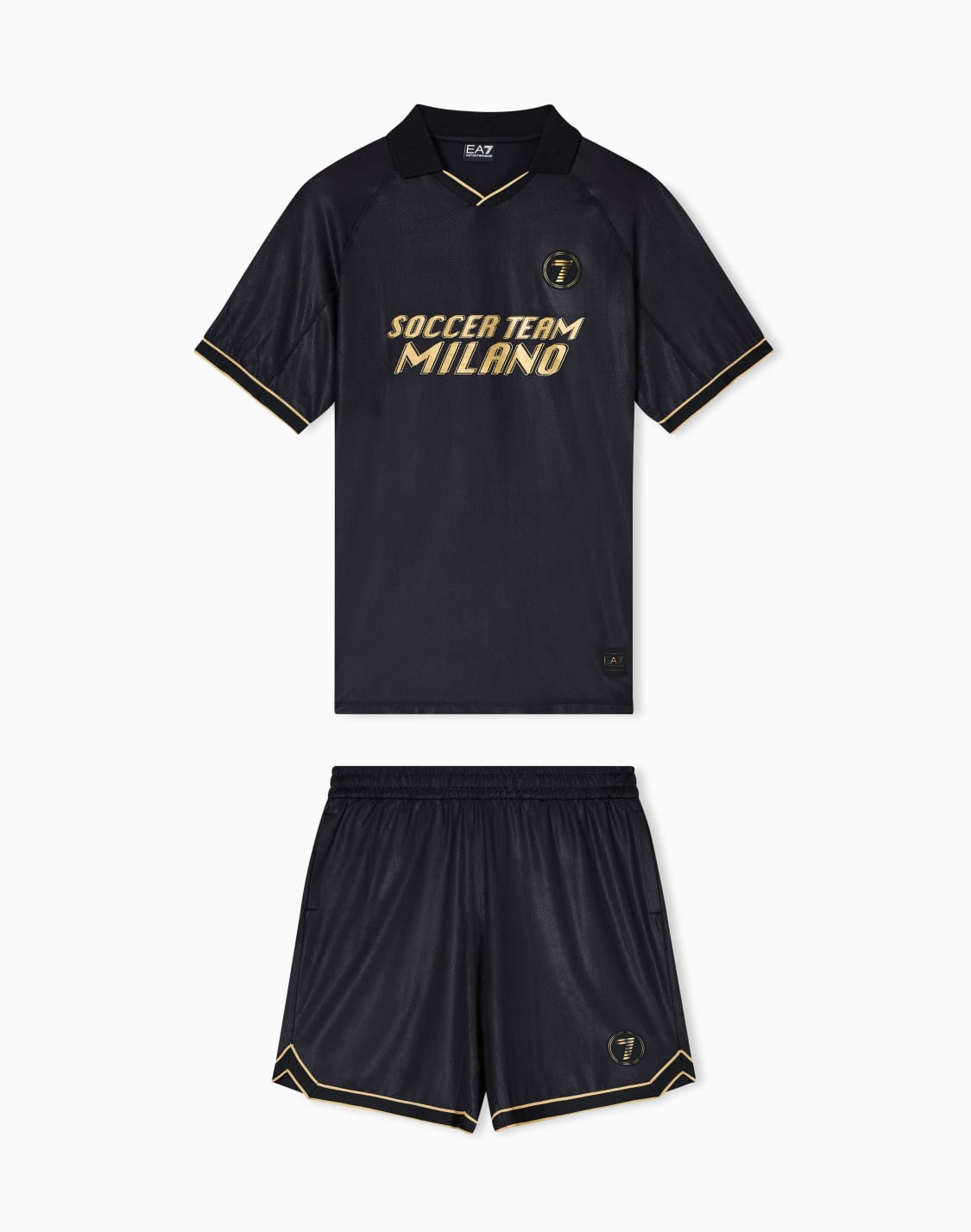 soccer-t-shirt-and-shorts-set-in-jacquard-jersey-black--ea7