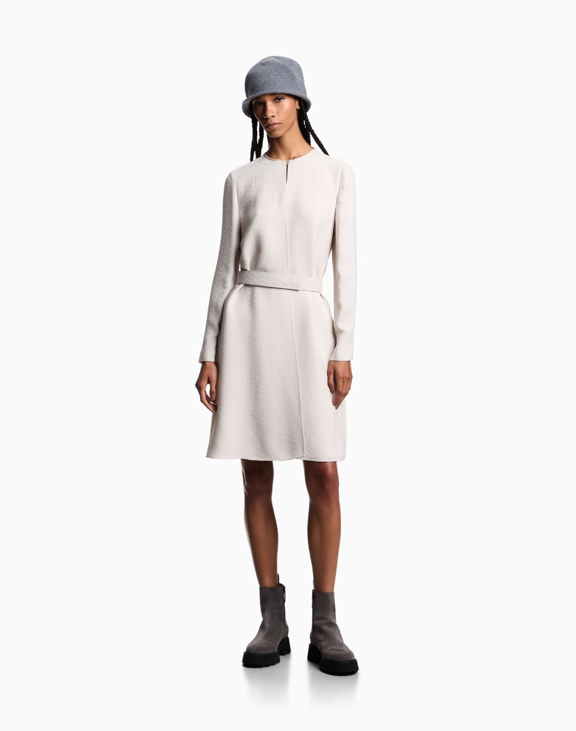 abito-con-cintura-in-tessuto-fluido-armaturato-icon-bianco--emporio-armani
