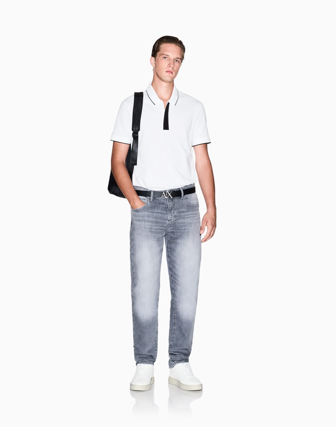 グレウォッシュフリスデニムパンツ-グレ--armani-exchange