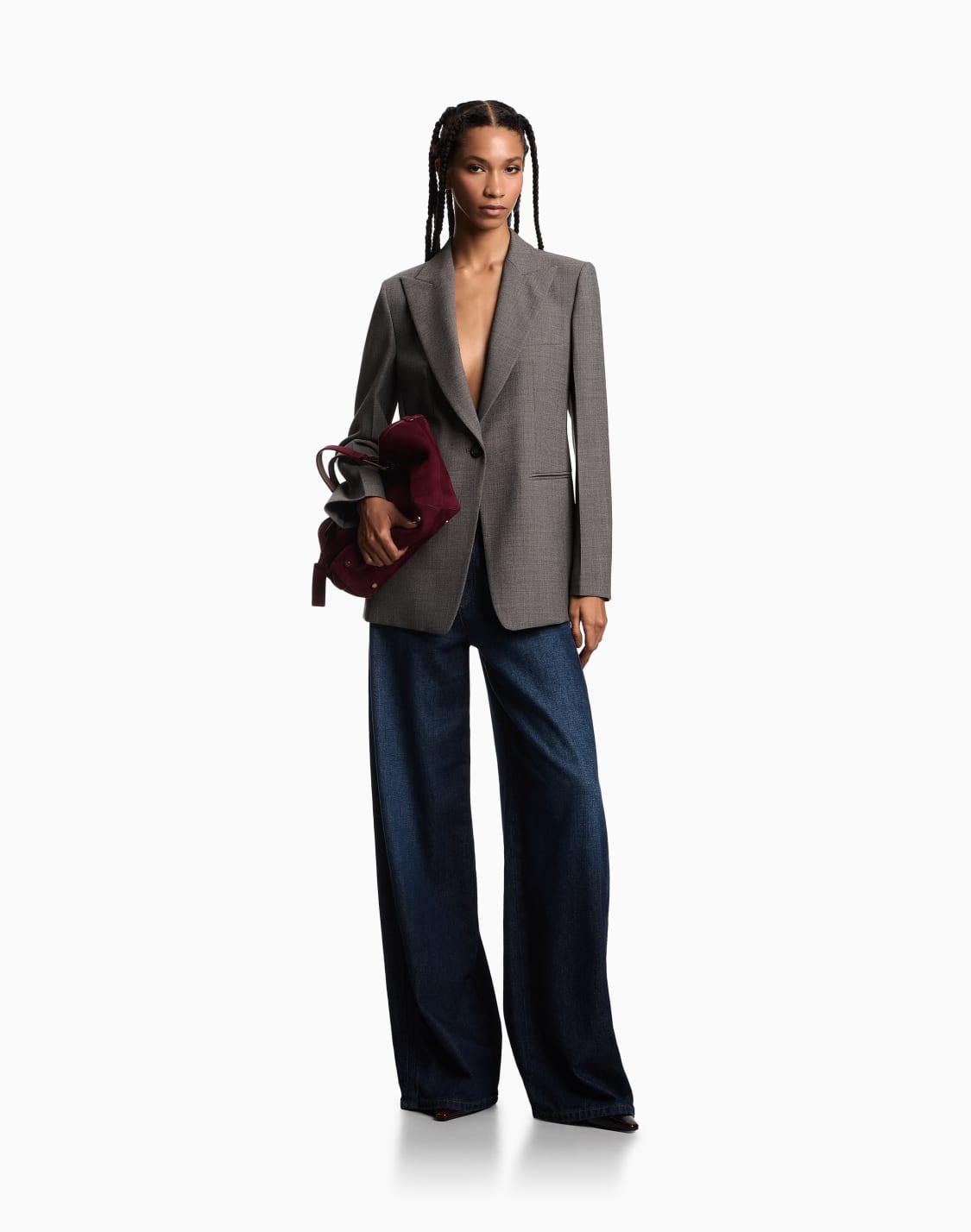 blazer-simple-boutonnage-en-crpe-de-laine-mouline-marron--emporio-armani