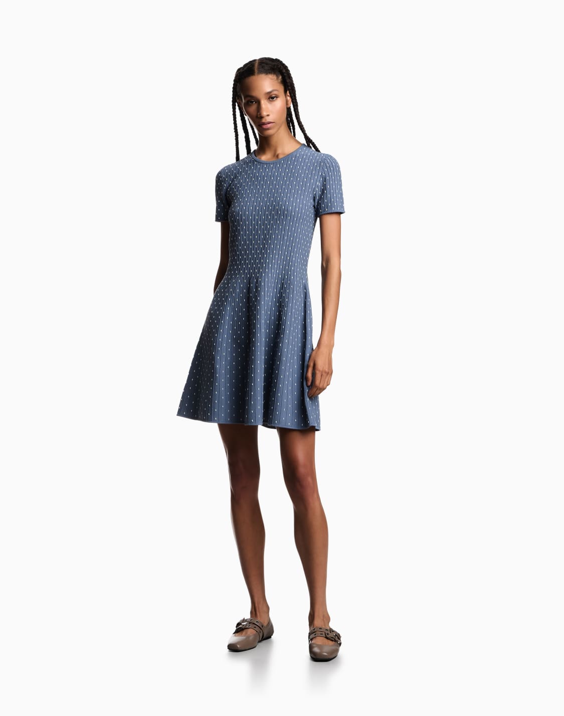 polka-dot-jacquard-viscose-plain-knit-short-dress-light-blue--emporio-armani