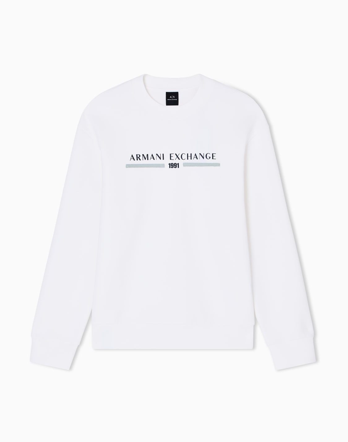 axロゴ-スウェットプルオバ-ホワイト--armani-exchange