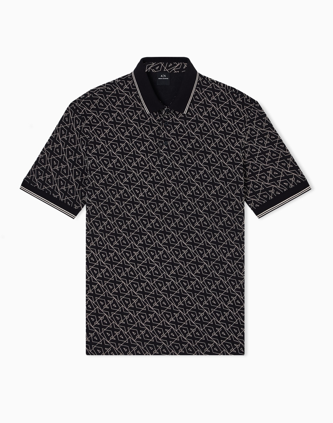 オルオバジャカドロゴ-半袖ポロシャツ-ブラック--armani-exchange
