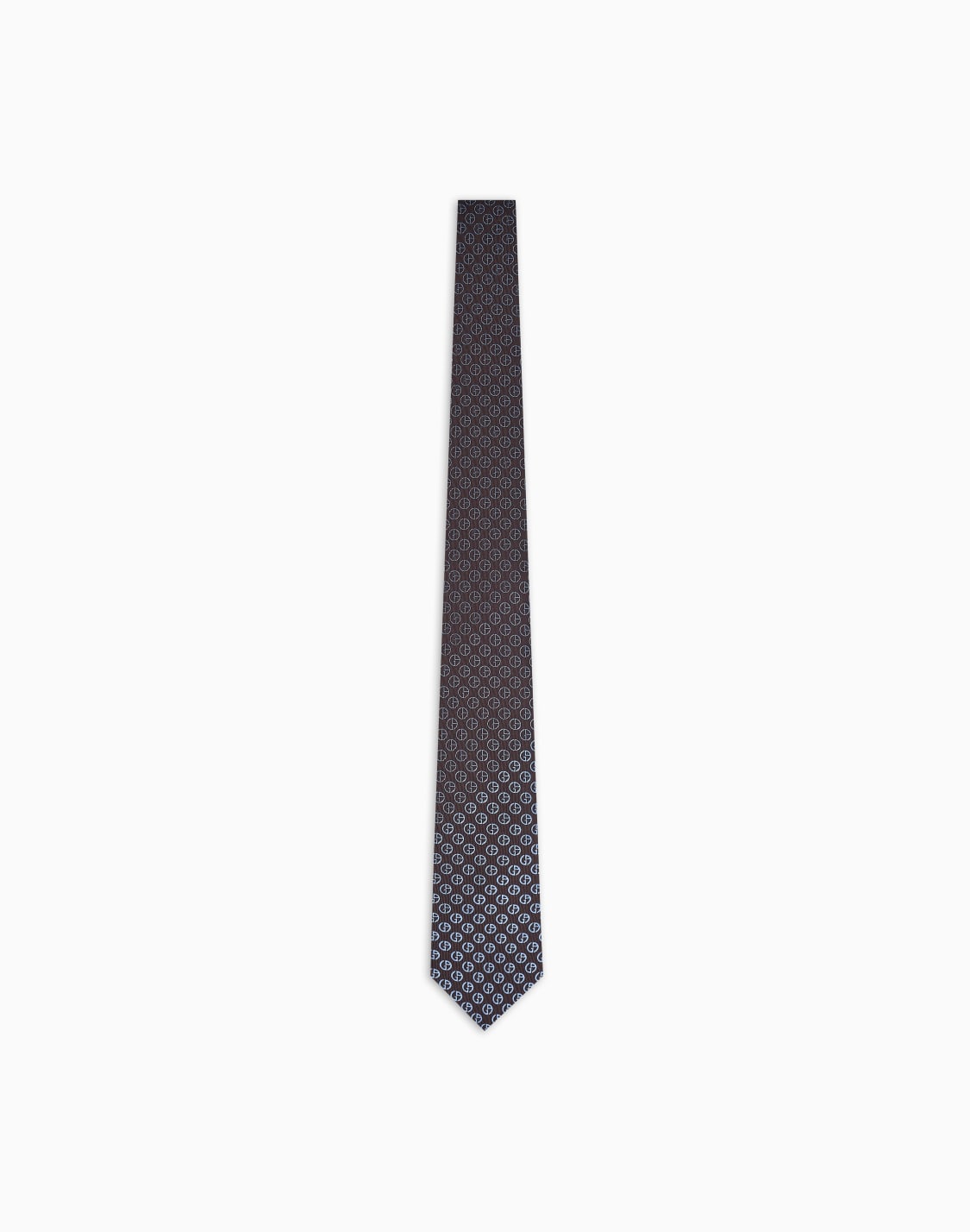 シルクネクタイ-ジャカド-グラデションモノグラム-ブラウン--giorgio-armani