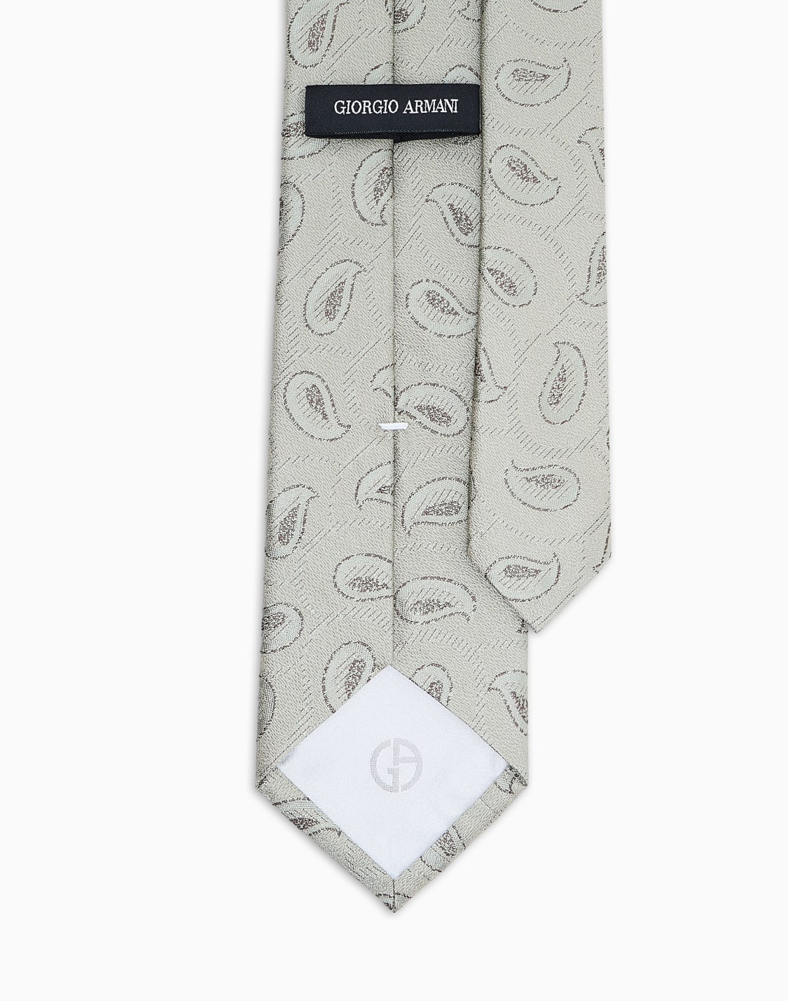 シルクネクタイ-ペイズリジャカド-グリン--giorgio-armani