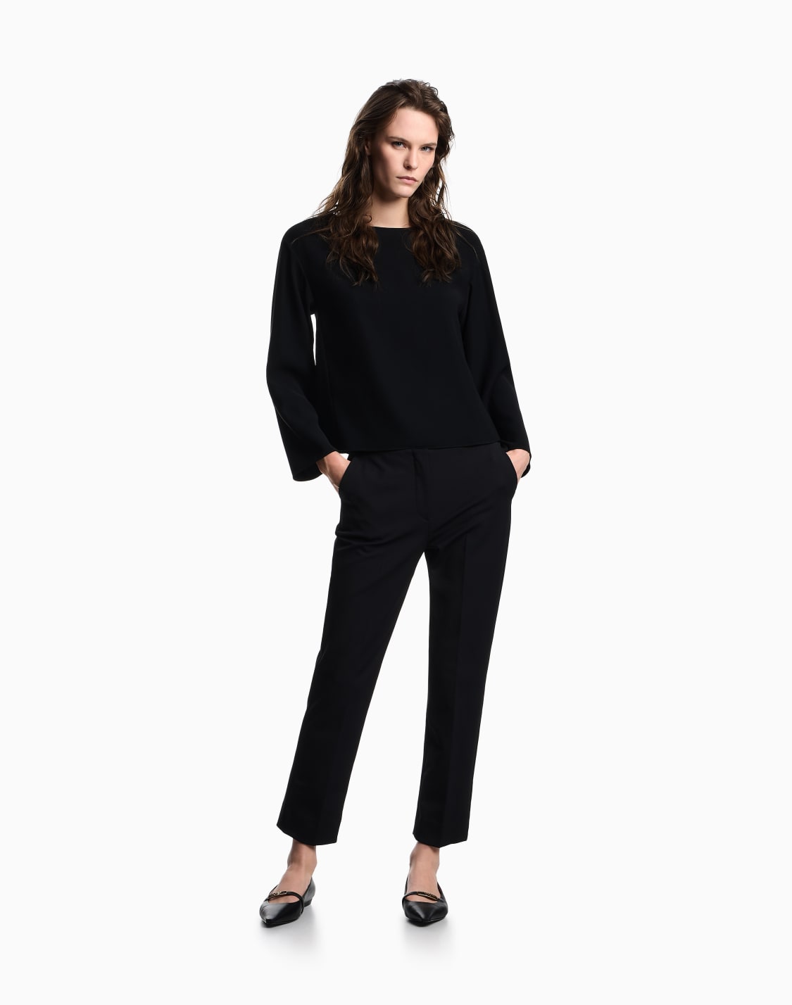 pantalones-78-de-gabardina-elstica-negro--emporio-armani