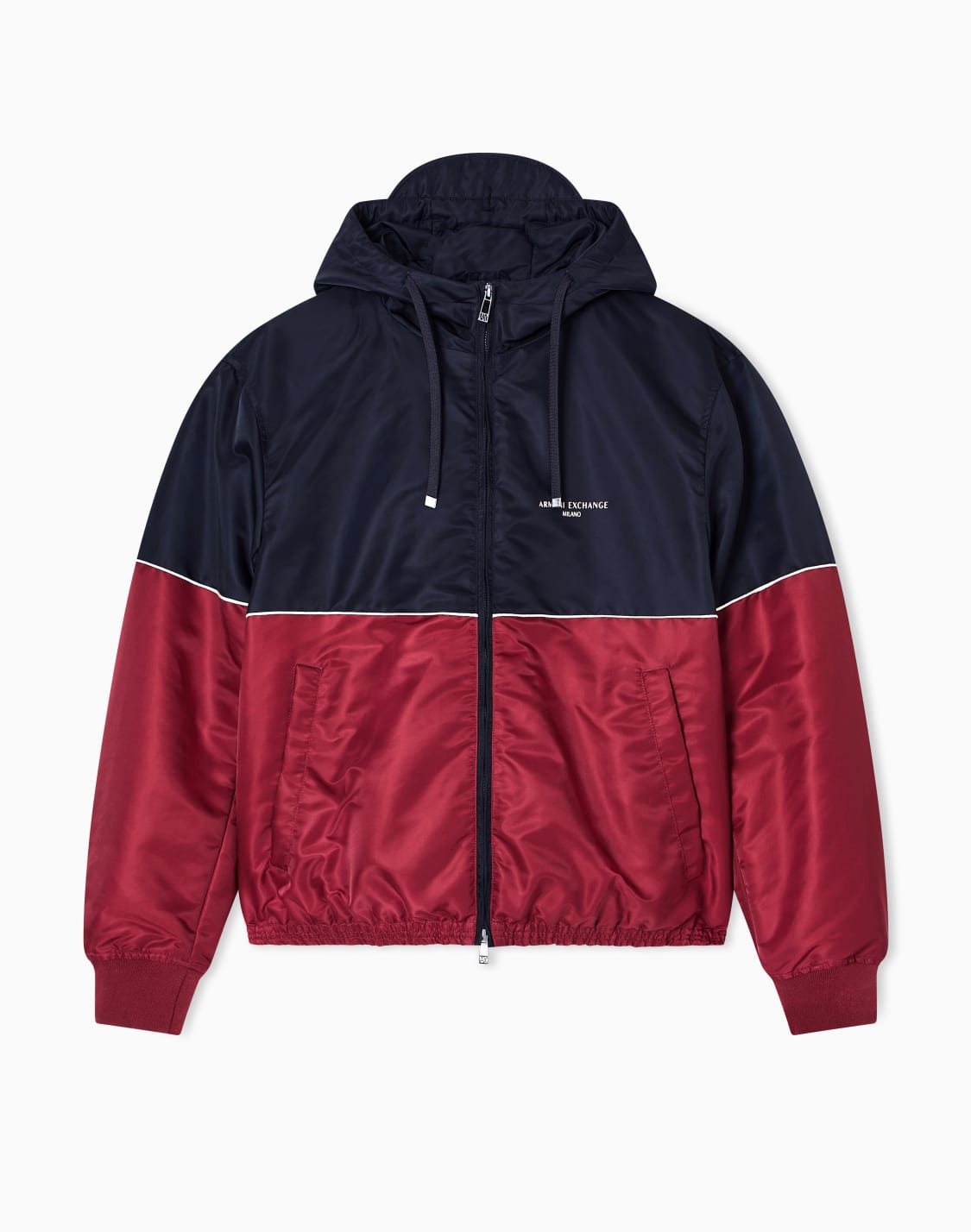カラブロック-フデッドブルゾン-ブル--armani-exchange