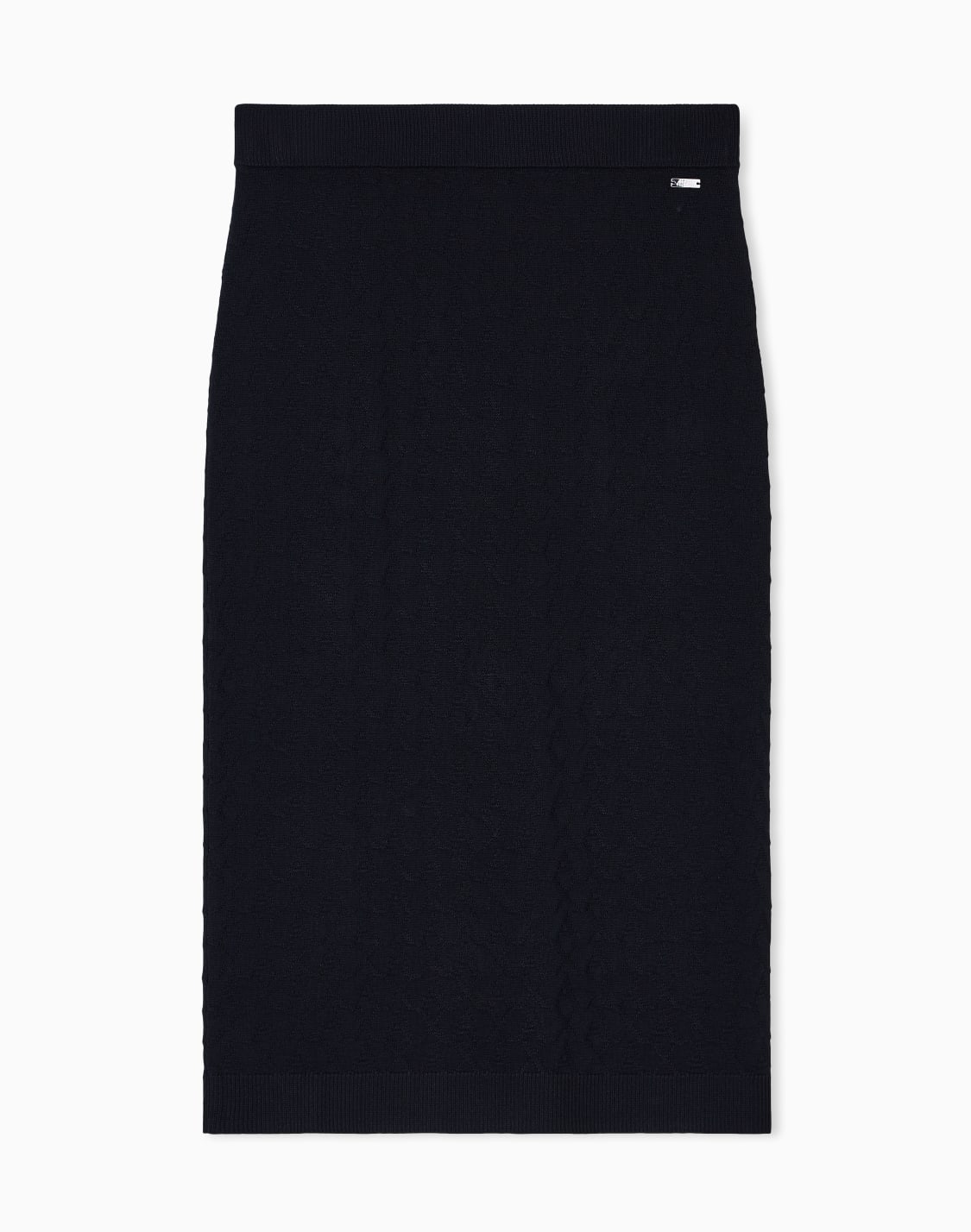 gonna-longuette-a-tubino-con-logo-allover-nero--armani-exchange