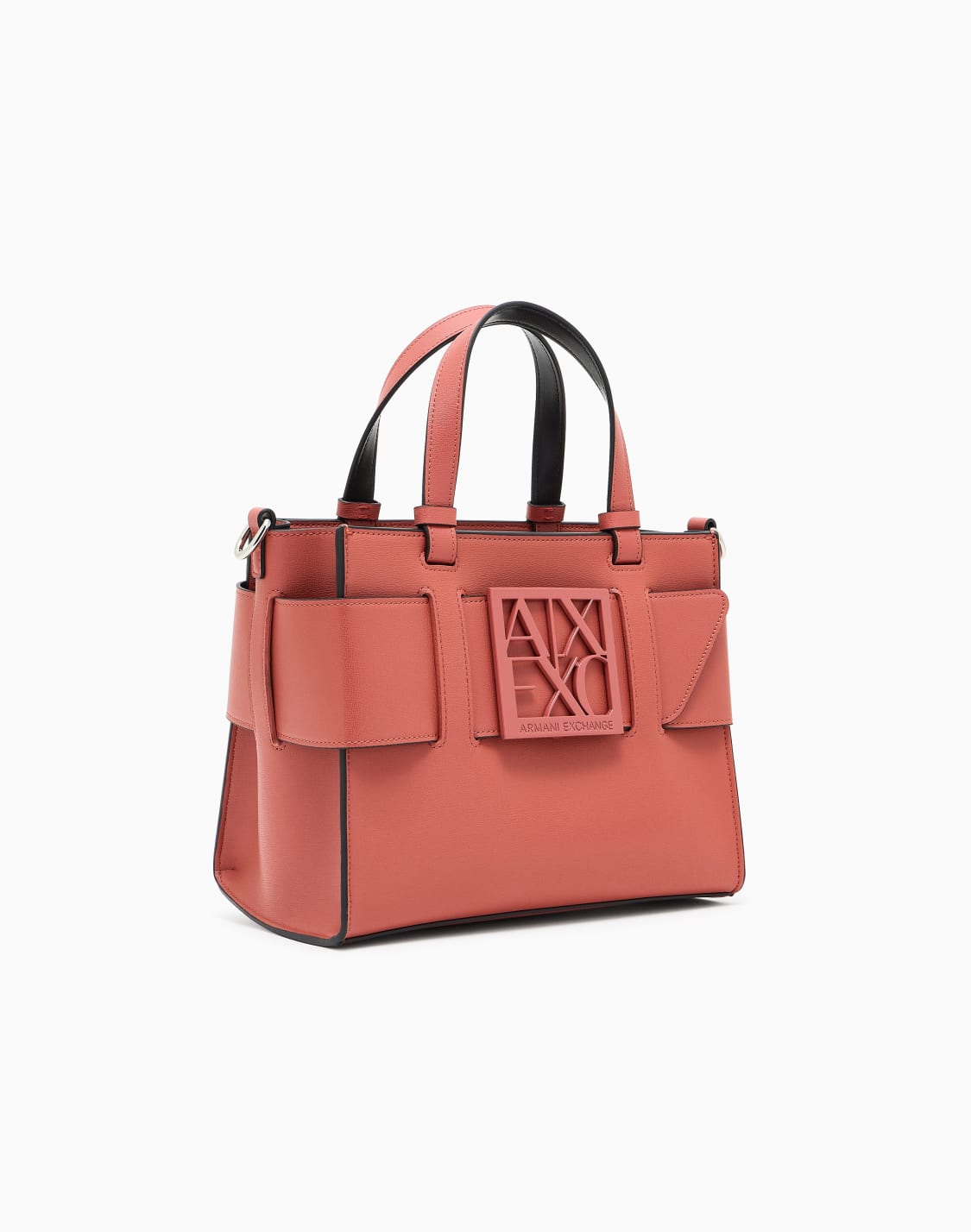 boxロゴバックル-ミニハンドバッグ-ピンク--armani-exchange
