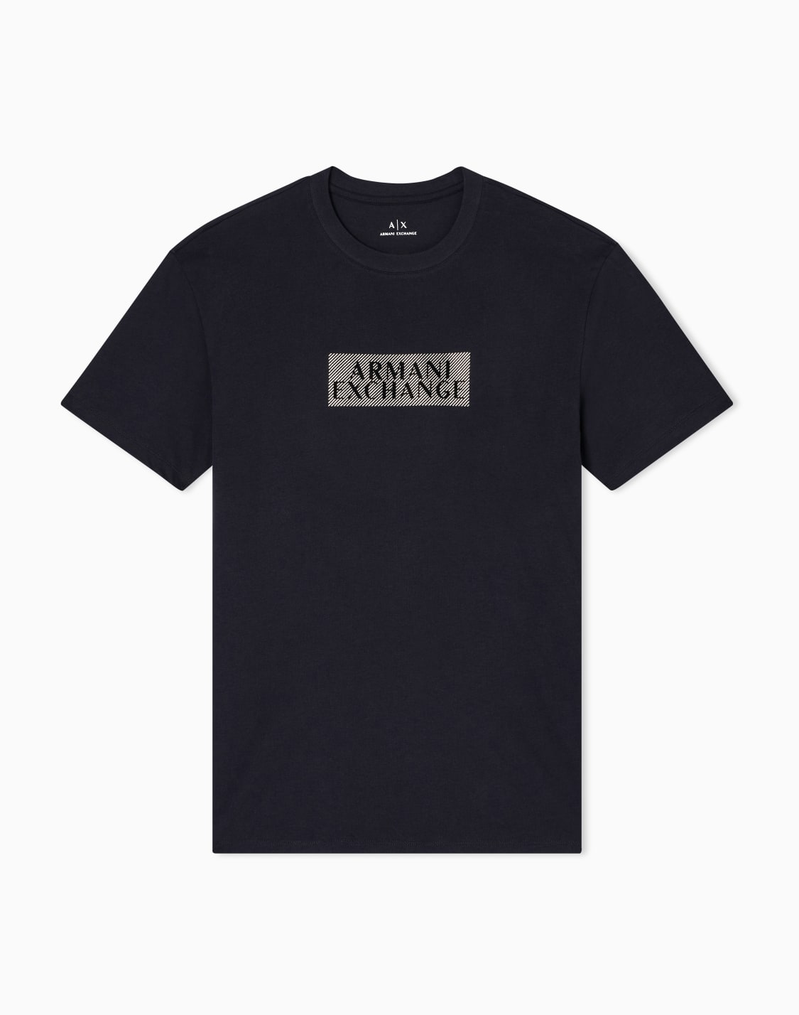 ゴルドロゴ-半袖クルネックtシャツ-ブラック--armani-exchange
