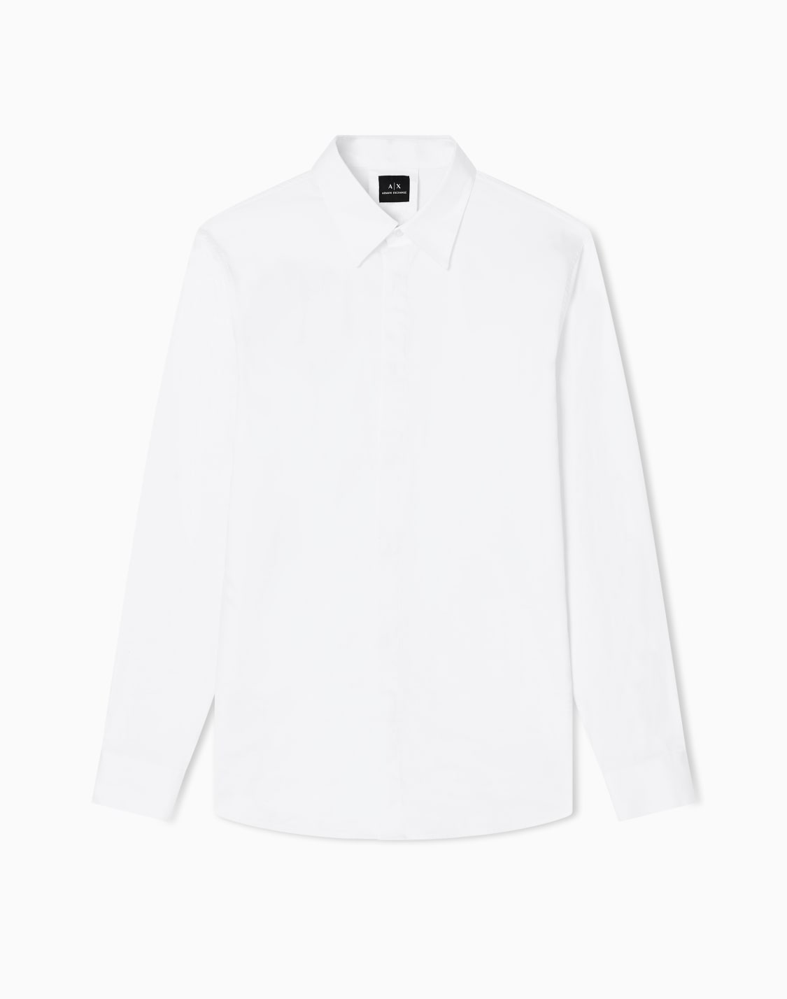 chemise-slim-en-coton-stretch-blanc--armani-exchange