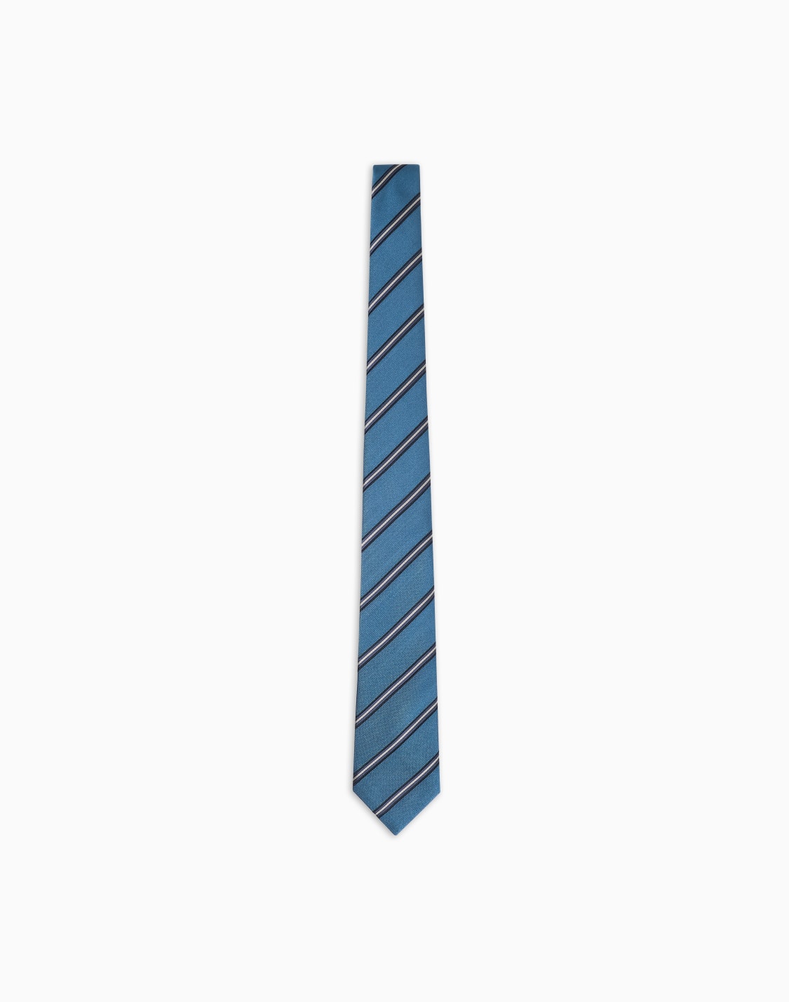 シルクネクタイ-レジメンタルジャカド-ブル--giorgio-armani