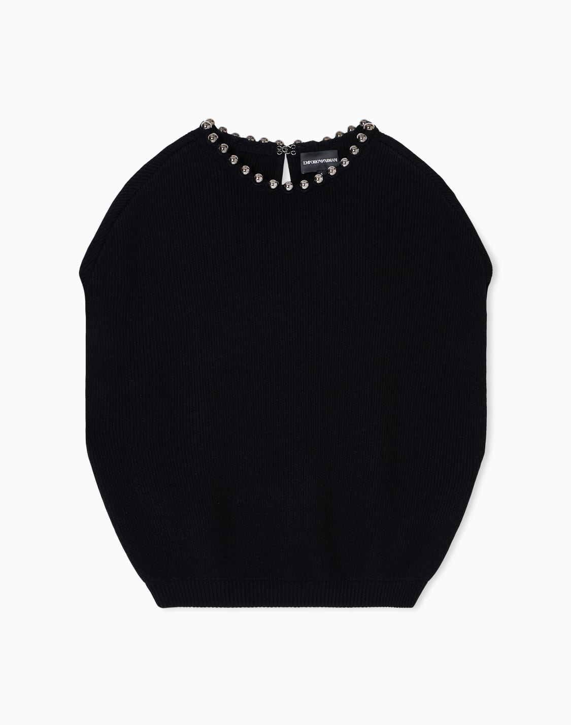 トップス-バジンウルカシミア-オバサイズメタルボル-ブラック--emporio-armani