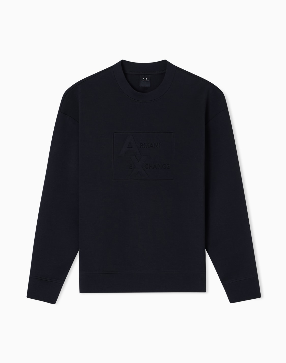 エンボススクエアロゴ-スウェットプルオバ-ブラック--armani-exchange