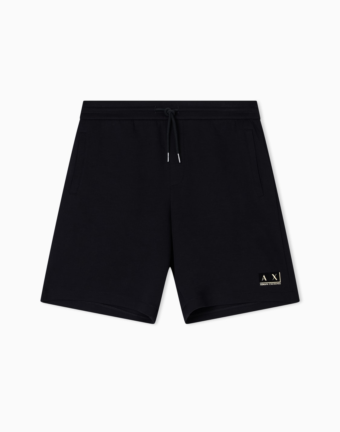 ゴルドロゴ-スウェットハフパンツ-ブラック--armani-exchange