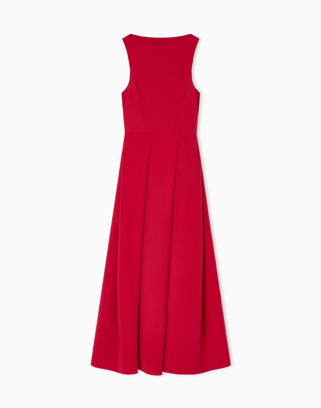 technical-cady-sleeveless-dress-with-pleats-red--emporio-armani