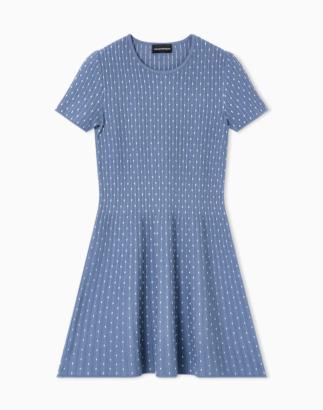 polka-dot-jacquard-viscose-plain-knit-short-dress-light-blue--emporio-armani