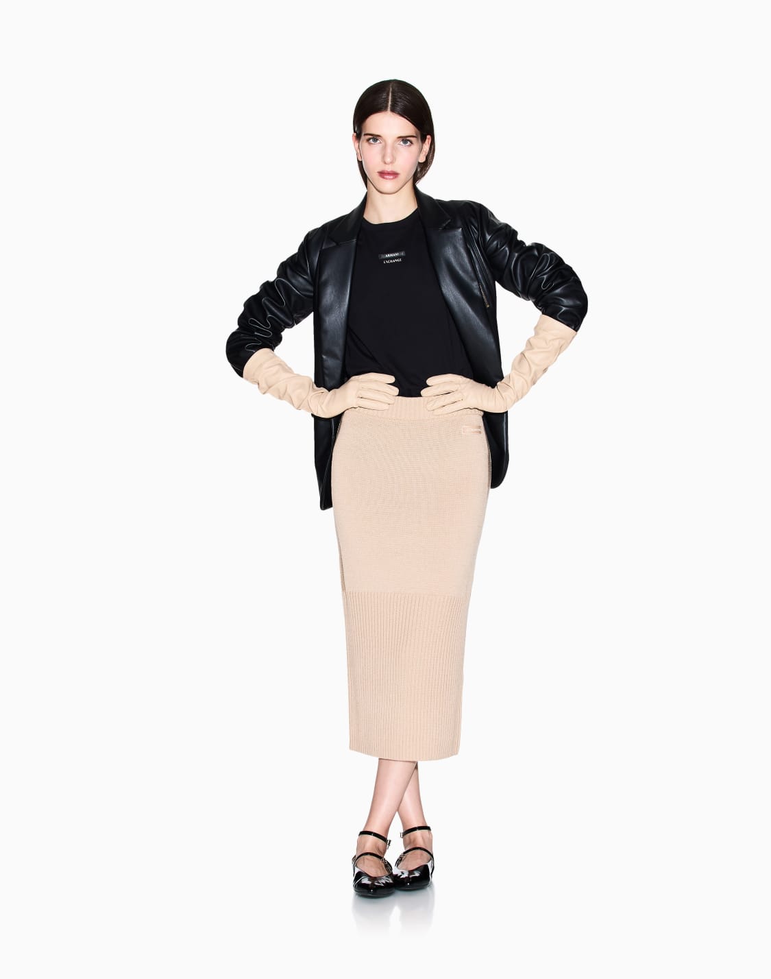 midi-skirts-camel--armani-exchange