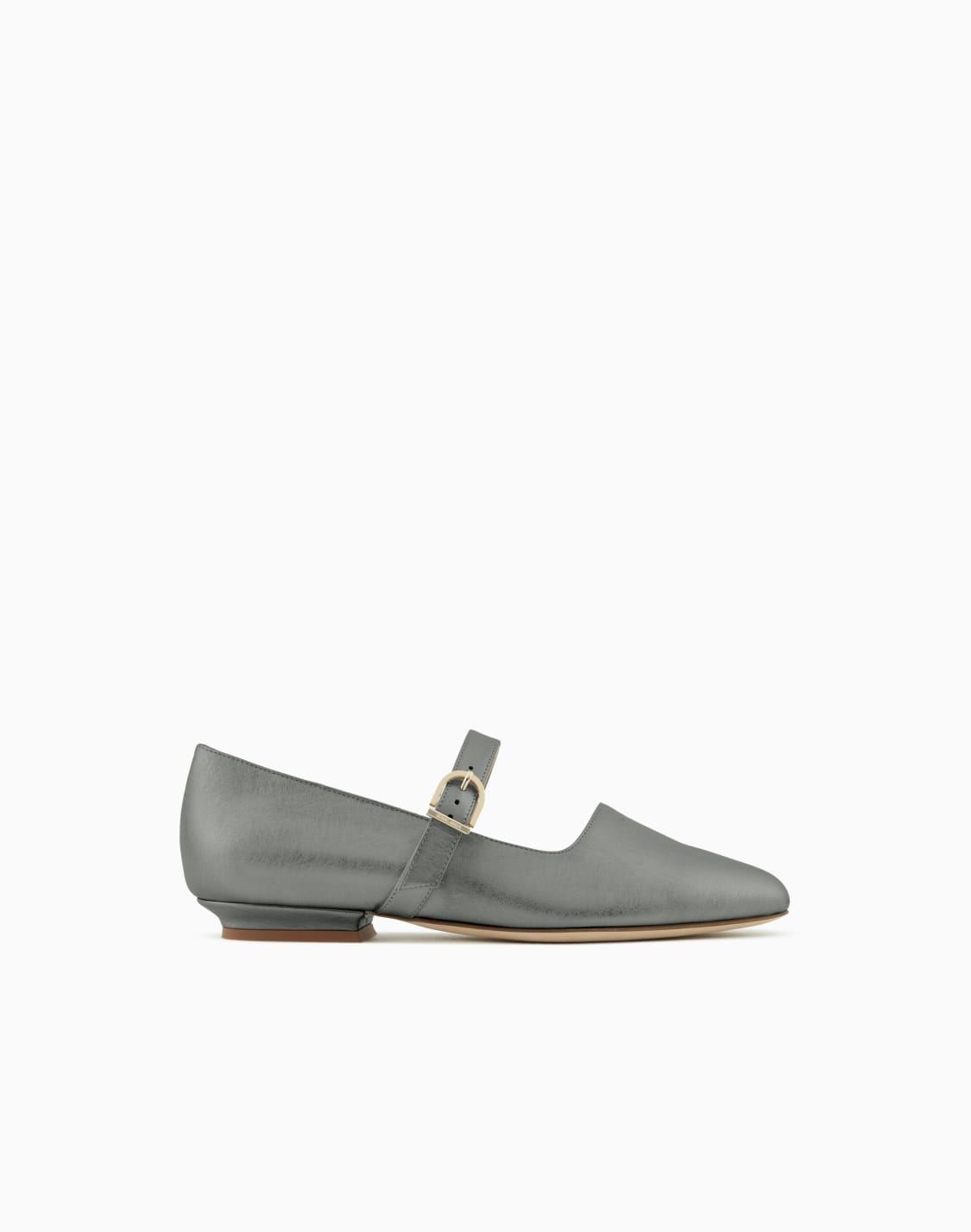 ballerine-con-cinturino-in-pelle-laminata-grigio--giorgio-armani
