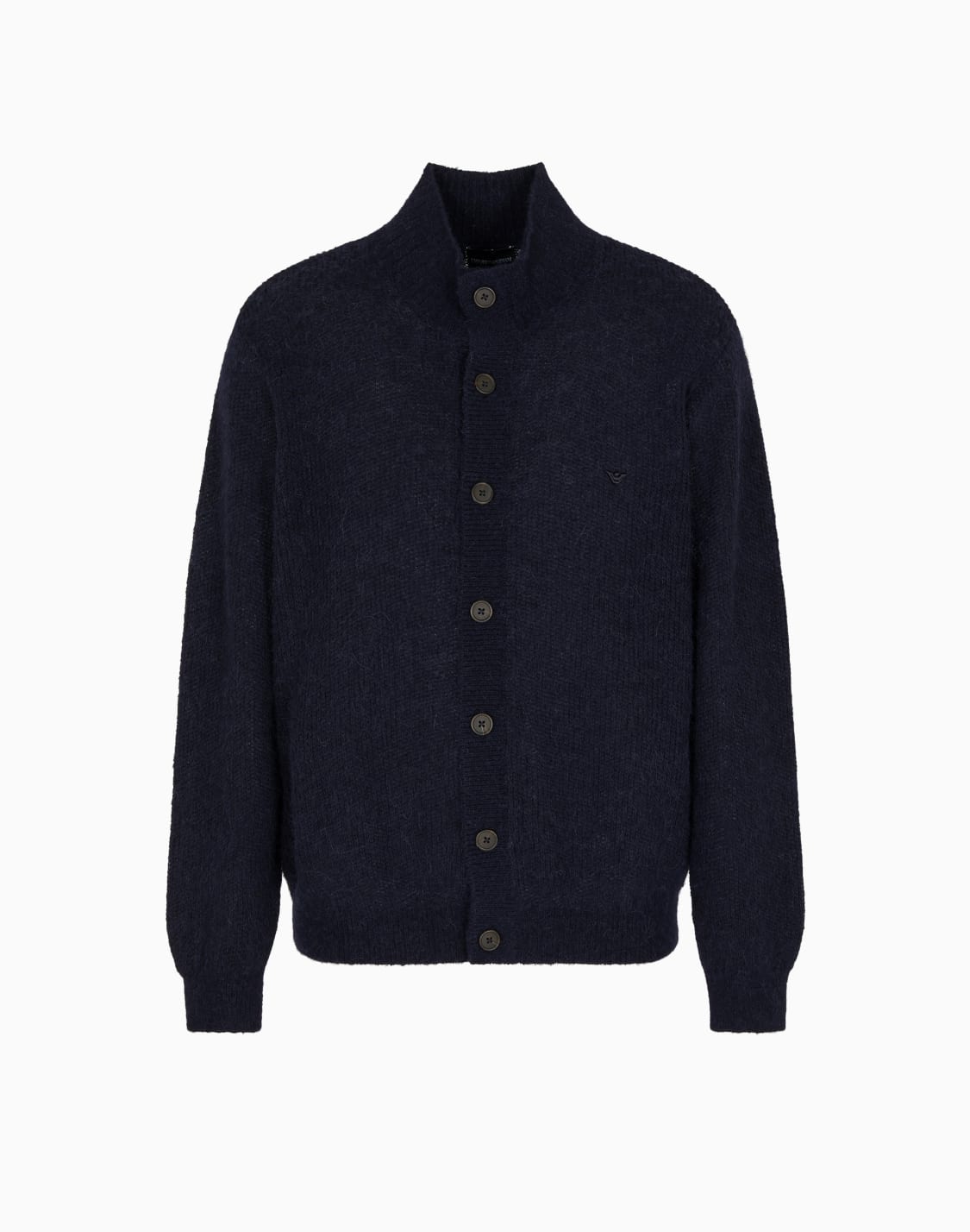カディガン-アルパカ混紡-ファンシニット-ネイビブル--emporio-armani