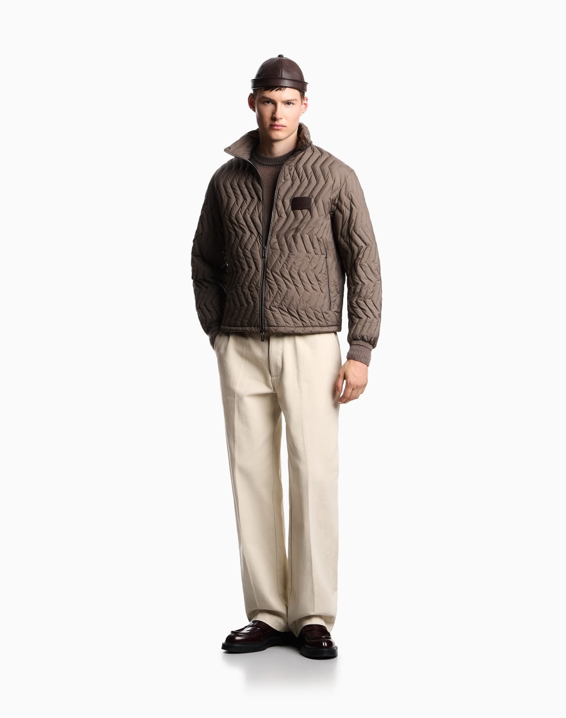 full-zip-down-jacket-in-chevron-quilted-ripstop-nylon-beige--emporio-armani