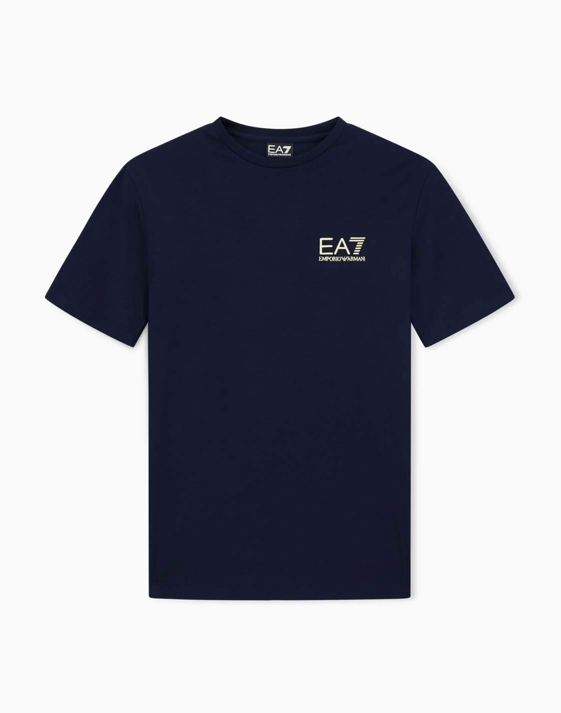 t-shirt-a-maniche-corte-gold-label-in-misto-viscosa-blu-navy--ea7