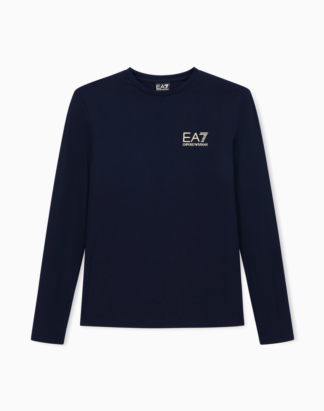 t-shirt-a-maniche-lunghe-gold-label-in-misto-viscosa-blu-navy--ea7